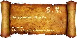 Belgrader Nimfa névjegykártya